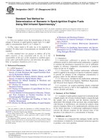 Standard Test Method for Determination of Benzene in Spark-Ignition Engine Fuels Using Mid Infrared Spectroscopy