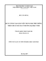 Quản lý đào tạo giáo viên trung học phổ thông theo chuẩn đầu ra ở trường Đại học Vinh (tt)