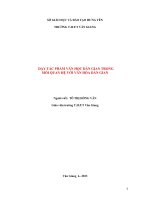 SKKN DẠY TÁC PHẨM VĂN HỌC DÂN GIAN TRONG  MỐI QUAN HỆ VỚI VĂN HÓA DÂN GIAN