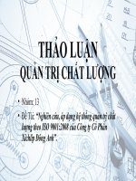 Slide nghiên cứu, áp dụng hệ thống quản trị chất lượng theo ISO 9001  2008 của Công ty cổ phần Xíchlíp Đông Anh