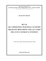 Quá trình phân tích phân cấp mờ hỗ trợ quyết định trong việc lựa chọn nhà cung cấp dịch vụ internet 