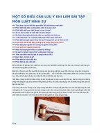 MỘT số điều cần lưu ý KHI làm bài tập môn LUẬT HÌNH sự