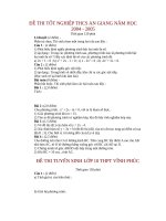 Đề thi tuyển sinh vào lớp 10