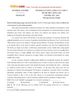 de thi thu thpt quoc gia nam 2016 mon tieng anh so gd dt nam dinh lan 1 