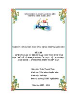 SKKN Sử dụng các kỹ thuật dạy học tích cực vào dạy chủ đề tích hợp Nitơ với thực vật cho học sinh lớp 11 ở trường THPT Nghĩa Dân