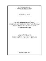 Tìm hiểu hành động ngôn ngữ thuộc lớp điều khiển của nhân vật nông dân trong một số tác phẩm văn xuôi giai đoạn 1930 1945 