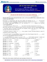 Đề thi thử lần 1 THPT hoa lư a 