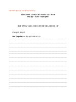 HỢP ĐỒNG TẶNG CHO căn hộ NHÀ CHUNG cư