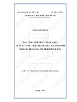 Lựa chọn giải pháp thoát nước và xử lý nước thải cho khu du lịch sinh thái PRIME huyện cam lâm, tỉnh khánh hòa (tt) 