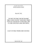 Tổ chức dạy học chủ đề tích hợp hiện tượng sấm sét nhằm phát triển năng lực giải quyết vấn đề thực tiễn của học sinh trung học phổ thông 