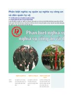 Phân biệt nghĩa vụ quân sự nghĩa vụ công an và dân quân tự vệ