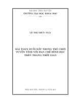 Bài toán đuổi bắt trong trò chơi tuyến tính với hạn chế hình học trên thang thời gian 