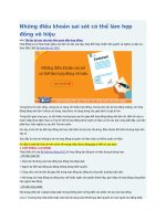 Những điều khoản sai sót có thể làm hợp đồng vô hiệu