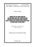 Nghiên cứu tác dụng giảm đau sau mổ bụng trên của levobupivacain phối hợp với sufentanil hoặc fentanyl hoặc clonidin qua catheter ngoài màng cứng do bệnh nhân tự điều khiển (tt) 