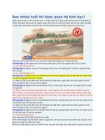 Bao nhiêu tuổi thì được quan hệ tình dục