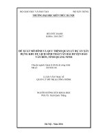 Đề xuất mô hình và quy trình quản lý dự án xây dựng khu du lịch sinh thái vân hải, huyện đảo vân đồn, tỉnh quảng ninh (tt) 