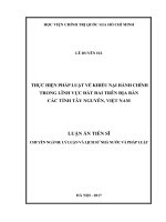 Thực hiện pháp luật về khiếu nại hành chính trong lĩnh vực đất đai trên địa bàn các tỉnh Tây Nguyên, Việt Nam (LA tiến sĩ)