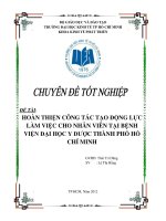 Hoàn thiện công tác tạo động lực làm việc cho nhân viên tại bệnh viện đại học y dược thành phố hồ chí minh