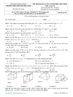 Đề thi thử THPT Quốc Gia môn Toán trường Chuyên Bắc Ninh Lần 2(có đáp án)