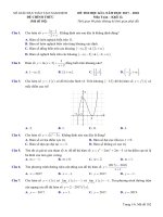 Đề thi HK1 môn Toán 12 sở GDĐT Nam Định 2017 – 2018