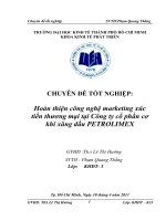 Hoàn thiện công nghệ marketing xúc tiến thương mại tại công ty cổ phần cơ khí xăng dầu petrolimex