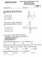 Đề thi HK1 môn Toán 12 trường THPT Chuyên Đại Học Vinh(có đáp án)