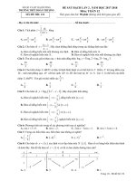 Đề thi thử môn Toán trường THPT Đoàn Thượng(có đáp án)