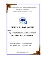 Dự án nhà máy sản xuất nhiên liệu sinh học bình phước 