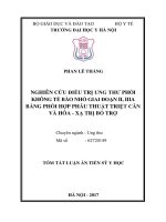 Nghiên cứu điều trị ung thư phổi không tế bào nhỏ giai đoạn II, IIIa bằng phối hợp phẫu thuật triệt căn và hóa - xạ trị bổ trợ (TT)