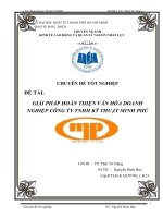 Giải pháp hoàn thiện văn hóa doanh nghiệp công ty trách nhiệm hữu hạn kỹ thuật minh phú 