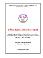 SKKN Một số biện pháp ứng dụng công nghệ thông tin trong các hoạt động chăm sócgiáo dục trẻ ở lứa tuổi mầm non