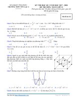 Đề thi HK1 môn Toán THPT Yên Lạc 2 – Vĩnh Phúc 2018 – Có đáp án