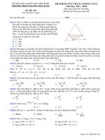 Đề thi thử Toán trường THPT Nguyễn Viết Xuân 2018  có đáp án