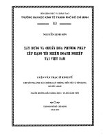Xây dựng và chuẩn hóa phương pháp xếp hạng tín nhiệm doanh nghiệp tại Việt Nam