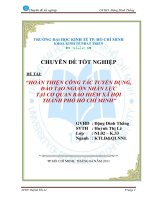 Hoàn thiện công tác tuyển dụng, đào tạo nguồn nhân lực tại cơ quan bảo hiểm xã hội thành phố hồ chí minh