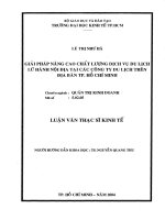 Giải pháp nâng cao chất lượng dịch vụ du lịch lữ hành nội địa tại các công ty du lịch trên địa bàn TP HCM