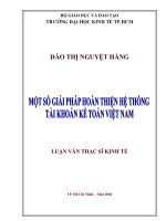 Một số giải pháp hoàn thiện hệ thống tài khoản kế toán Việt Nam