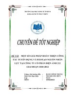 Một số giải pháp nhằm hoàn thiện công tác tuyển dụng và đào tạo nguồn nhân lực tại công ty cổ phần điện ảnh 212 giai đoạn 2010 2012