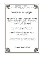 Định hướng chiến lược kinh doanh dịch vụ điện thoại thẻ carphone vietnam đến năm 2020