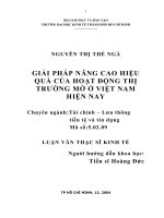 Giải pháp nâng cao hiệu quả của hoạt động thị trường mở ở việt nam hiện nay