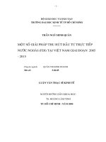 Một số giải pháp thu hút đầu tư trực tiếp nước ngoài (FDI) tại Việt Nam giai đoạn 2005-2015