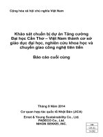 Khảo sát chuẩn bị dự án Tăng cường Đại học Cần Thơ – Việt Nam thành cơ sở giáo dục đại học, nghiên cứu khoa học và chuyển giao công nghệ tiên tiến