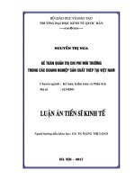 Kế toán quản trị chi phí môi trường trong các doanh nghiệp sản xuất thép tại Việt Nam