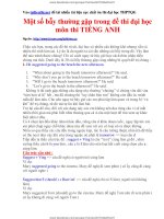 BẪY THƯỜNG GẶP TRONG ĐỀ THI TIẾNG ANH