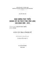 Định hướng phát triển ngành cây ăn trái ở tỉnh vĩnh long giai đoạn 2005 2015