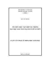 Tổ hợp học tập hợp tác trong dạy học giải toán đại số ở lớp 10 THPT 