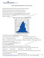 Đề ôn tập học kì 1 Dia Ly lớp 12