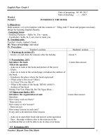 giáo án tiếng anh lớp 5 kỳ 1 ( 4 tiết tuần)