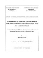 Determinants of domestic savings in asean developing countries in the period 1986 2000, the case of VN