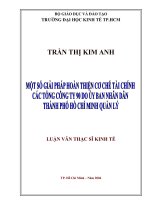 Một số giải pháp hoàn thiện cơ chế tài chính các tổng công ty 90 do ủy ban nhân dân thành phố Hồ Chí Minh quản lý
